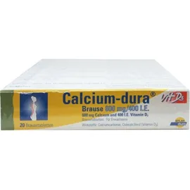 Calcium-dura Vitamin D3 Brause 600mg/400 I.E. Kautabletten