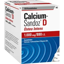 Calcium-Sandoz D Osteo intens 1000mg/880 I.E. Kautabletten