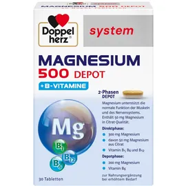 Doppelherz system MAGNESIUM 500 DEPOT + B-Vitamine