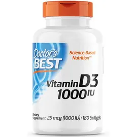 Doctor's Best, Vitamin D3, 1000 I.E, 180 Weichkapseln