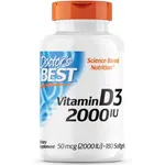 Doctor`s Best, Vitamin D3, 2000 IU, 180 Weichkapseln