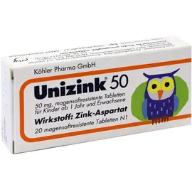 Unizink 50 20 magensaftresistente Tabletten