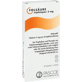 Folsäure Injektopas 5 mg 10 Ampullen Injektionslösung