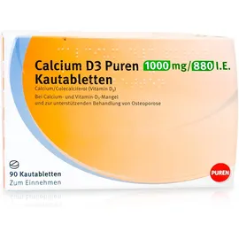 Calcium D3 Puren 1000 mg 880 I.E. 90 Kautabletten