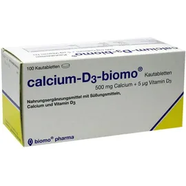 Calcium D3 Biomo Kautabletten 500 mg + Vitamin D 100 Kautabletten