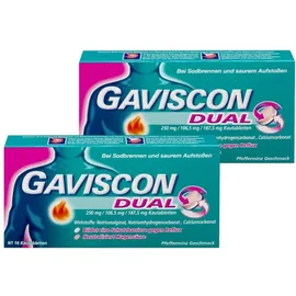 Gaviscon Dual 250 mg - 106,5 mg -187,5 mg 2 x 16 Kautabletten