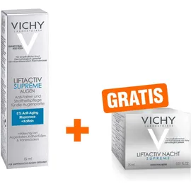 Vichy Liftactiv Augen Creme 15 ml + gratis Liftactiv Nacht mini Tiegel 15 ml Creme