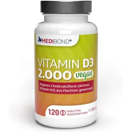 Vitamin D3 2.000 Vegan Medibond 120 Tabletten