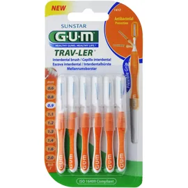 Gum Trav-Ler 0,9 mm Kerze Orange 6 Interdental Zahnbürsten