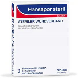 Hansapor steril Wundverband 6 x 7 cm 3 Stück