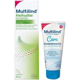 Multilind Heilsalbe mit Nystatin 100 g + Multilind Dermacare Protect Pflegecreme 100 ml
