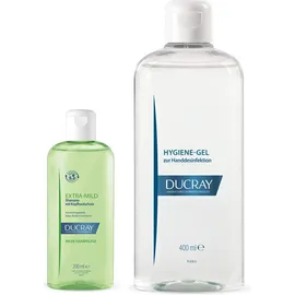 Ducray Extra mild Shampoo mit Kopfhautschutz 200 ml + gratis Hygiene Gel zur Handdesinfektion 400 ml