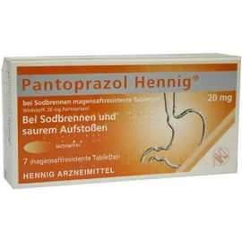 Pantoprazol Hennig bei Sodbrennen 20 mg 7 Magensaftresistente...