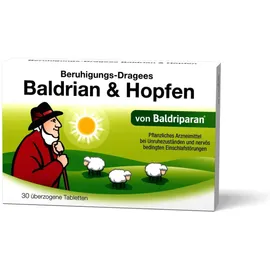 Beruhigungs Dragees Baldrian & Hopfen 30 überzogene Tabletten