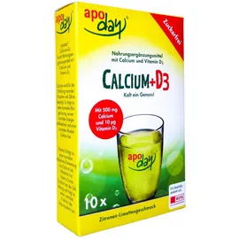 Apoday Calcium + D3 Zitrone - Limette zuckerfrei 10 x 5 g Pulver