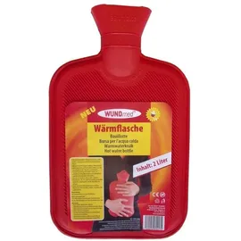 Wärmflasche 2 Liter, rot