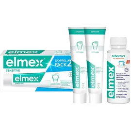 Elmex Sensitive Zahnpasta 2 x 75 ml + gratis Sensitive Zanhspülung 100 ml