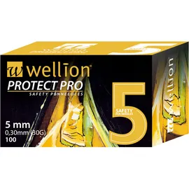 WELLION PROTECT PRO Safety Pen-Needles 30 G 5 mm