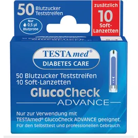 TESTAmed Glucocheck ADVANCE 50 Teststreifen mit 10 Lanzetten