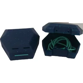 ZAHNSPANGENBOX mit Kordel grün mit Glitzer