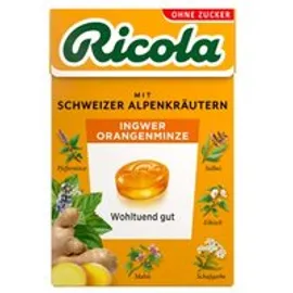 Ricola Ingwer Orangenminze ohne Zucker Box 50 g