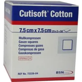 Cutisoft Cotton Kompressen 7,5 x 7,5 cm steril 50 St