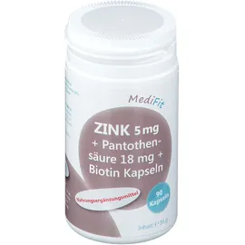 MediFit Zink 5 mg + Pantothensäure + Biotin