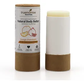 truemorrow Natural Body Butter - Natürliche Hautpflege in Papierhülse Orange-Granatapfel