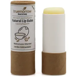 truemorrow Natural Lip Balm - Natürlicher Lippenpflegestift in Papierhülse Kokosnuss-Mandel