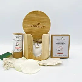 truemorrow Geschenkset Feel-Good mit Seife und Body-Butter in Rose-Vanille (mit Geschenkkorb)