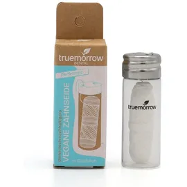 truemorrow Vegane Zahnseide, plastikfrei und nachfüllbar Glasflakon / Minze (weiß)
