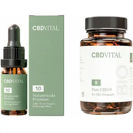 CBD Vital Naturextrakt Premium Öl 10 % + CBD Vital Pure CBD 9