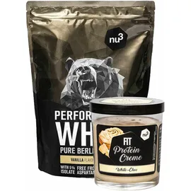 nu3 Performance Whey, Vanille - Proteinpulver + nu3 Fit Protein Creme White-Choc