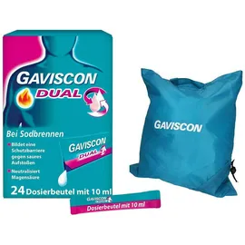 Gaviscon Dual 500 mg-213-mg-325 mg Suspension 24 x 10 ml + gratis Einkaufstasche
