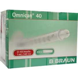 OMNICAN Insulinspritze 1 ml U40 mit Kanüle 0,30x12 mm einzeln