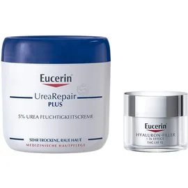 Eucerin UreaRepair Plus Körpercreme 5% 450 ml + gratis Anti Age Hyaluron Filler Tagespflege LSF 15 20 ml