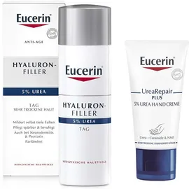 Eucerin Anti Age Hyaluron Filler Urea Tagespflege 50 ml Creme + gratis UreaRepair Plus Handcreme 5% 30 ml