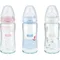 Bild 1 für NUK First Choice Plus Babyflasche 240ml mit Silikonsauger für Milch, 0-6 Monate (Farbe nicht wählbar)