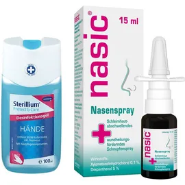 Sterillium® Protect & Care Händedesinfektion + nasic® Nasenspray