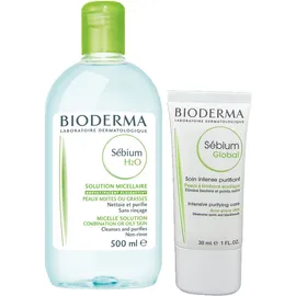 Bioderma Sébium H2O 4-in-1 Mizellen-Reinigung 500 ml + Bioderma Sébium Global 30 ml