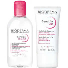 Bioderma Sensibio H2O AR - Sanft reinigendes Mizellenwasser + Bioderma Sensibio AR - Beruhigende Creme