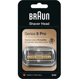 Braun - Ersatzscherkopf für Elektrische Rasierer für Männer '94M' in Silber matt