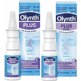 Olynth Plus 0,05 % / 5 % für Kinder + Olynth® Plus 0,1 % / 5 % Nasenspray