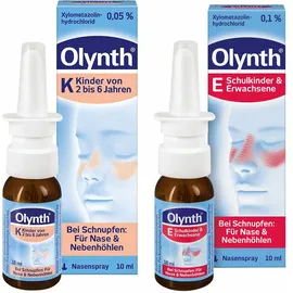 Olynth 0,1% Schnupfen Dosierspray + Olynth® K 0,05 % Schnupfen Dosierspray für Kinder