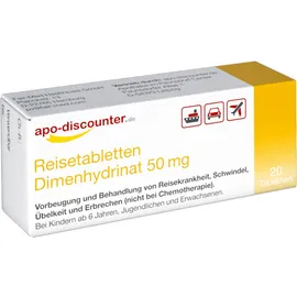 Reisetabletten Dimenhydrinat 50 mg Tabletten von apo-discounter