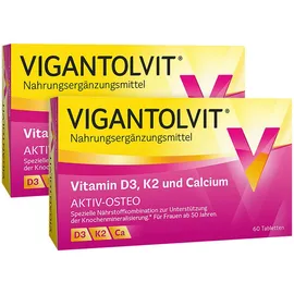Doppelpackung Vigantolvit Vitamin D3 K2 Calcium Filmtabletten