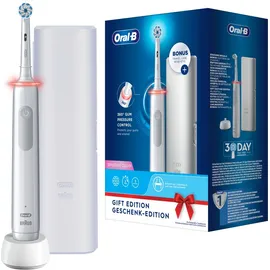 Oral-B - Elektrische Zahnbürste Pro 3 Sensitive Clean + Reiseetui in Weiß