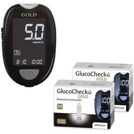 GlucoCheck Gold Starter-Set mit 110 Teststreifen