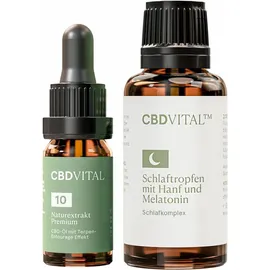 CBD Vital Schlaftropfen + CBD Vital Naturextrakt Premium Öl 10 %