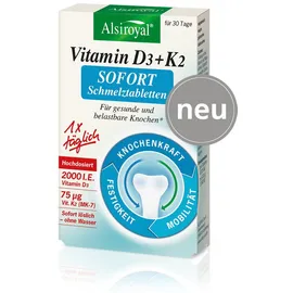 Alsiroyal Vitamin D3 + K2 Sofort Schmelztabletten, 30St